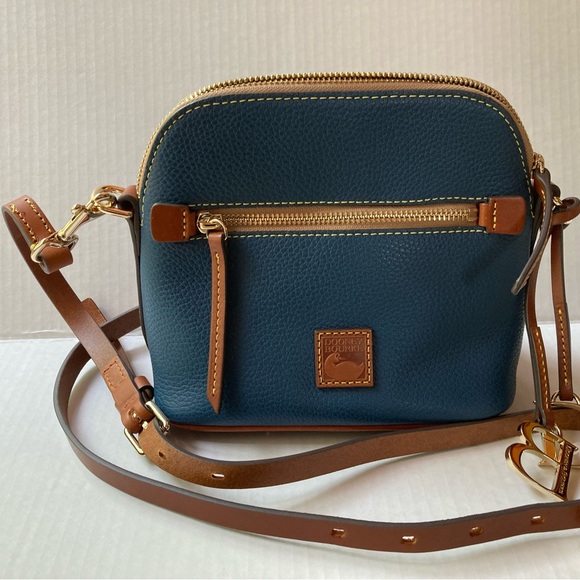 Dooney & Bourke Handbags - Dooney & Bourke domed Blue and Tan Crossbody Bag